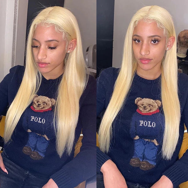 613 Blonde Straight 13x4 13x6 HD Lace Frontal Wigs Human Hair - pegasuswholesale