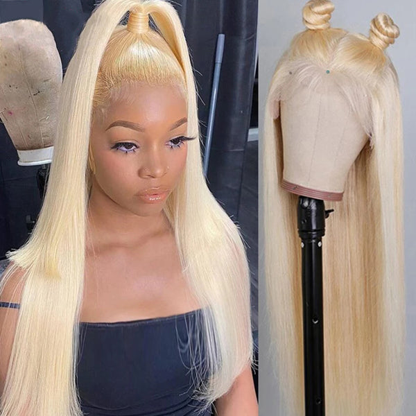 613 Blonde Straight 13x4 13x6 HD Lace Frontal Wigs Human Hair - pegasuswholesale
