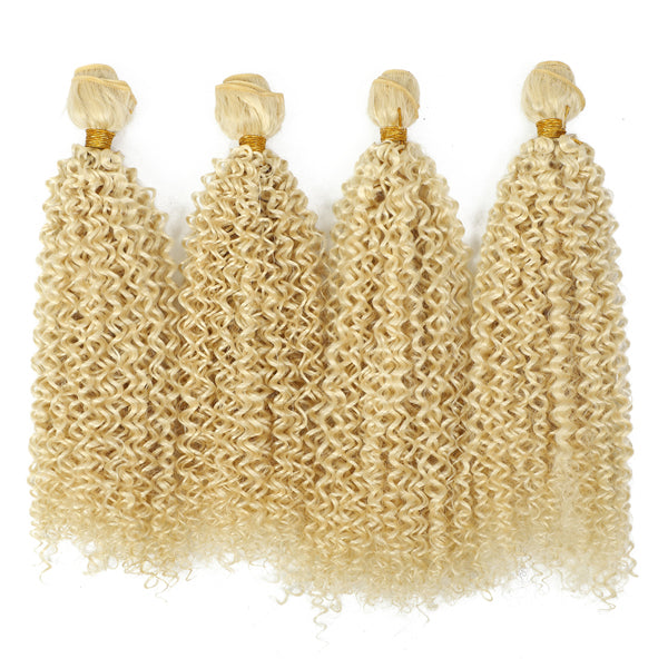 Afro Curly Bundles Hair 3/4pcs/pack (Black 613 Blonde #27 Color) - pegasuswholesale