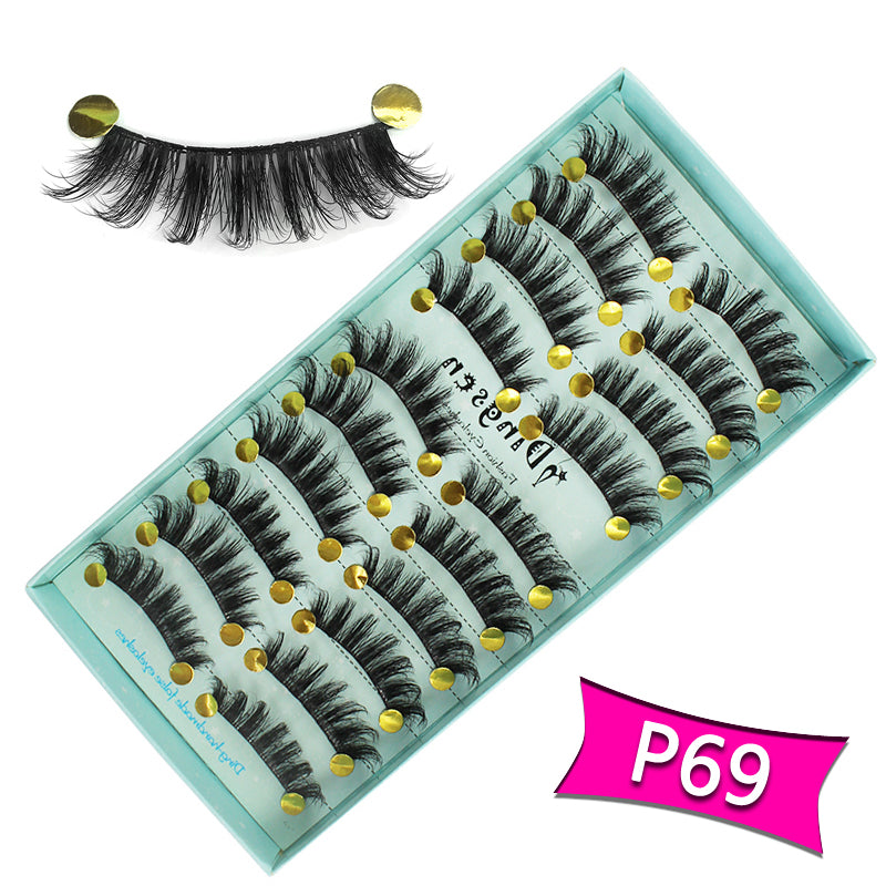 10 Pairs 3D Soft Faux Mink False Eyelashes Natural Messy 【PEGE01】 - pegasuswholesale