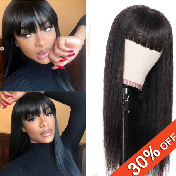 High Quality Full Machine Made Wigs Straight Human Hair - pegasuswholesale