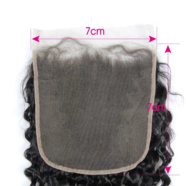 7x7" Transaprent Lace Closure Deep Wave Brazilian Human Hair - pegasuswholesale