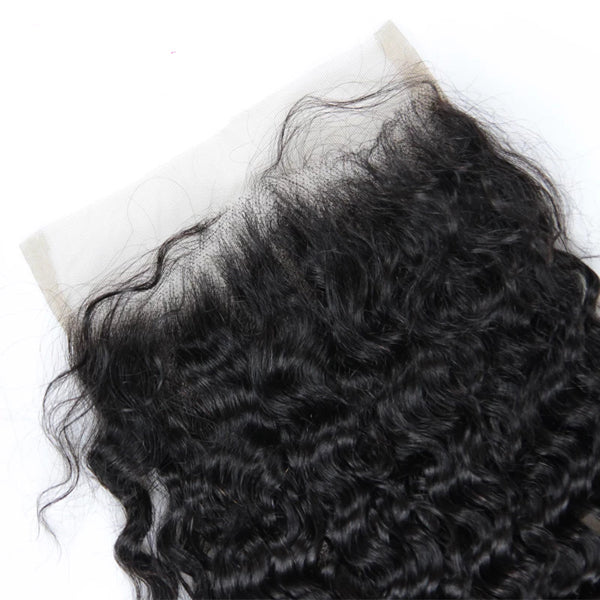 7x7" Transaprent Lace Closure Deep Wave Brazilian Human Hair - pegasuswholesale