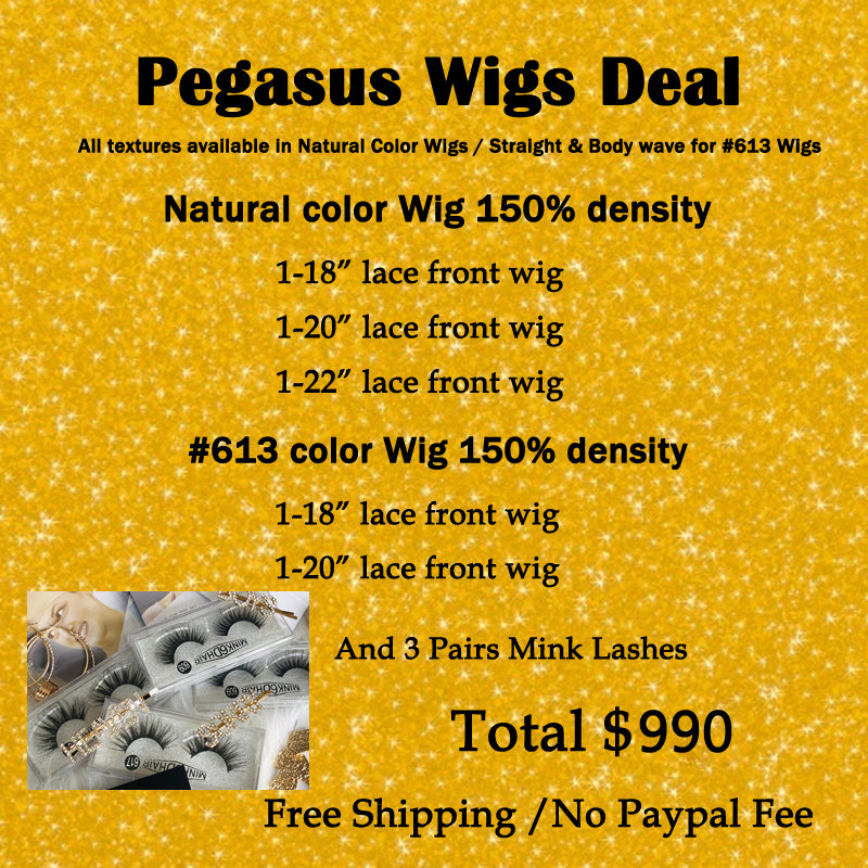 5 Wigs Deal Natural Color With 613 Color Human Hair - pegasuswholesale