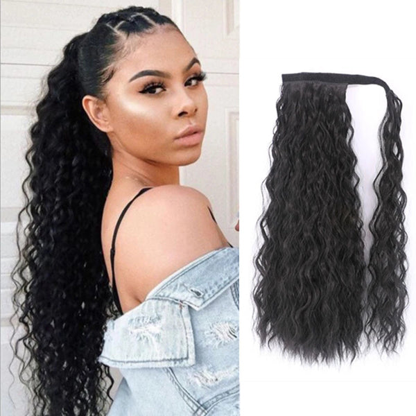 Pegasus Wavy Ponytail Extension for Women Wrap Around Magic Paste Ponytail Corn Clip in wig - pegasuswholesale