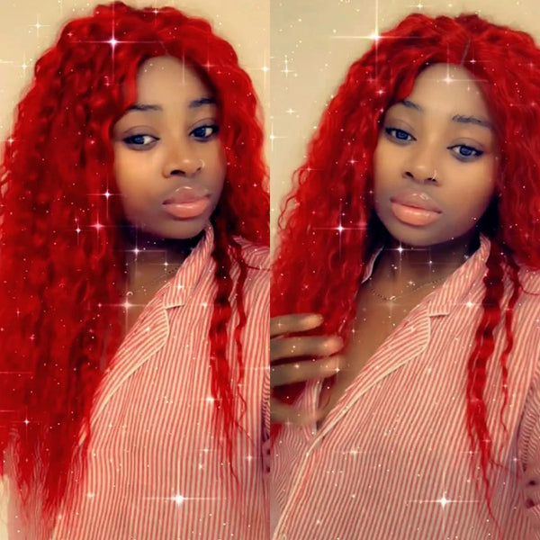 Water Wave Bundles With Closure Frontal 99J Red Color Human Hair - pegasuswholesale