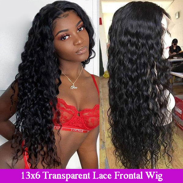 13x6 Transparent Lace Frontal Wigs Water Wave Hair 5x5 6x6 Closure Wigs - pegasuswholesale