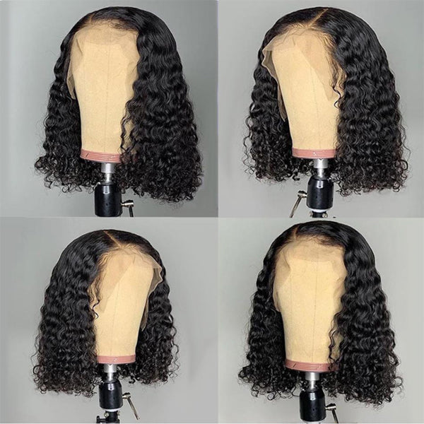 Curly Bob Wig Short Human Hair Lace Front Wigs - pegasuswholesale
