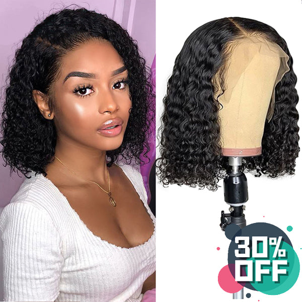 Curly Bob Wig Short Human Hair Lace Front Wigs - pegasuswholesale