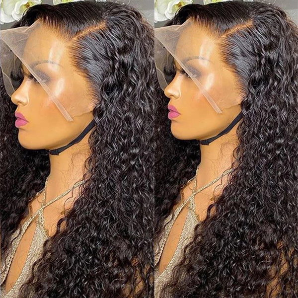Transparent Lace Frontal Closure Wig 4x4 5x5 13x4 Curly Human Hair 150% 180% - pegasuswholesale
