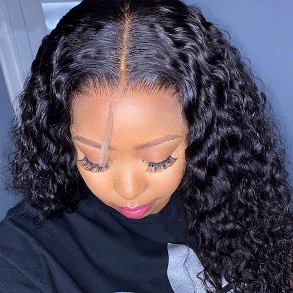 Transparent Lace Frontal Closure Wig 4x4 5x5 13x4 Curly Human Hair 150% 180% - pegasuswholesale