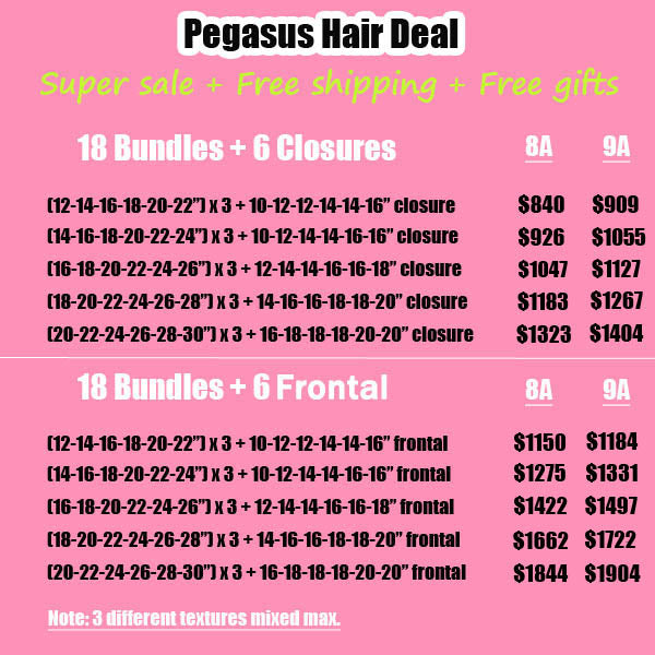 24pcs Bundles With Closure Frontal Deal Wholesale Hair - pegasuswholesale
