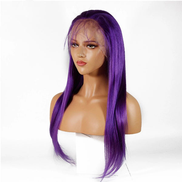 Dark Purple 1B Root Straight 4x4 13x4 Lace Front Closure Human Hair Wigs Short Bob long frontal wig
