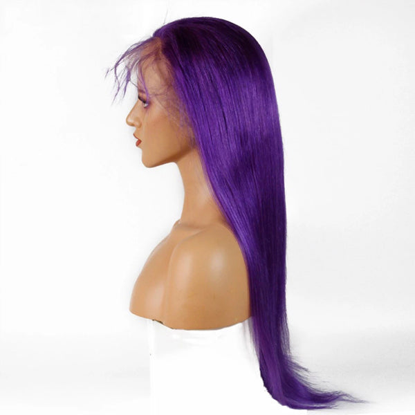 Dark Purple 1B Root Straight 4x4 13x4 Lace Front Closure Human Hair Wigs Short Bob long frontal wig