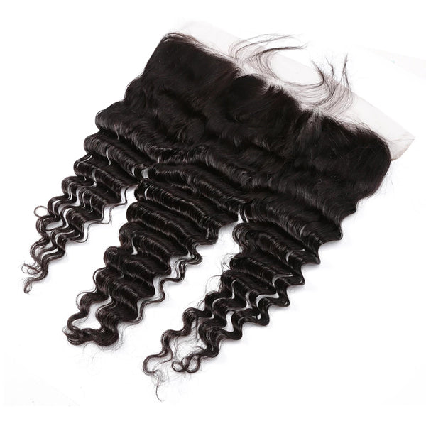 13X6 Transparent Lace Frontal With 2/3/4 Bundles Deep Wave Human Hair - pegasuswholesale