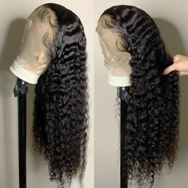 4x4 5x5 HD Lace Closure Wig Deep Wave 150% 180% Density - pegasuswholesale