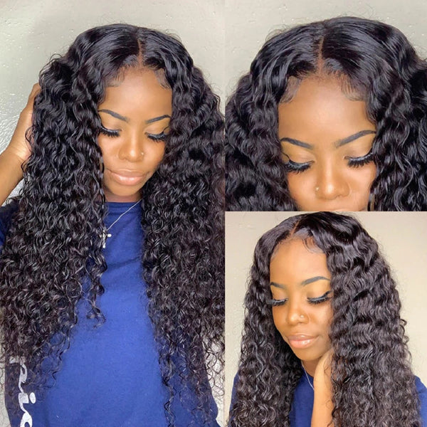 4x4 5x5 HD Lace Closure Wig Deep Wave 150% 180% Density - pegasuswholesale