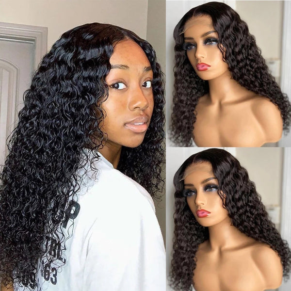 4x4 5x5 HD Lace Closure Wig Deep Wave 150% 180% Density - pegasuswholesale