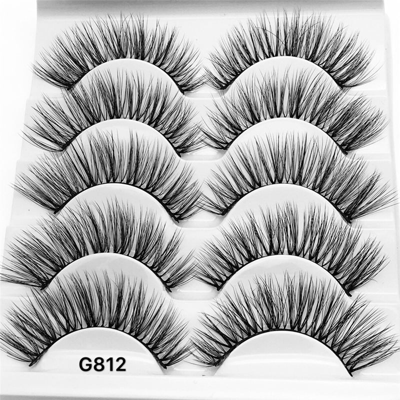 5Pairs 3D Mink False Eyelashes Natural/Thick Long 【PEGE07】 - pegasuswholesale