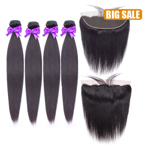 Big Sale 13x4 Lace Frontal With 3/4 Bundles Deal All textures available - pegasuswholesale