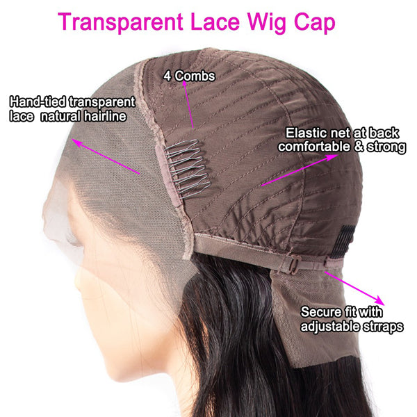 Transparent Lace Wig 4x4 5x5 13x4" Deep Wave Frontal Closure Wigs - pegasuswholesale