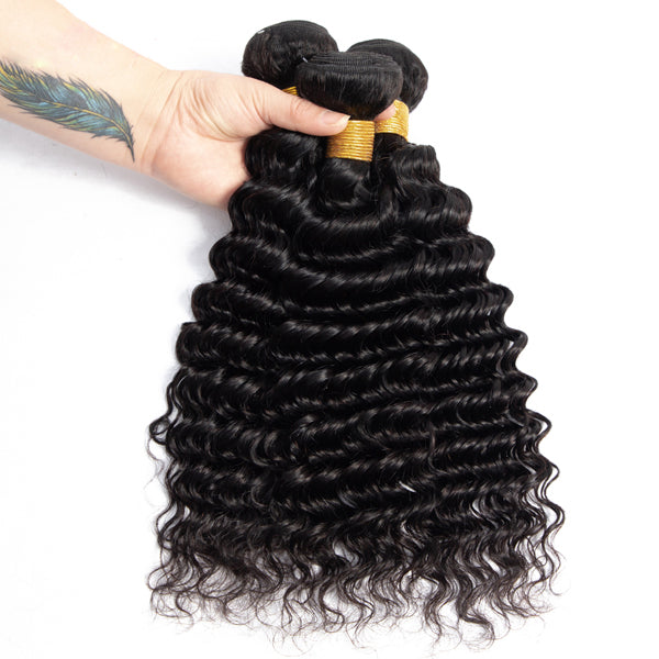 10A deep wave bundles sale cambodian virgin hair weave - pegasuswholesale