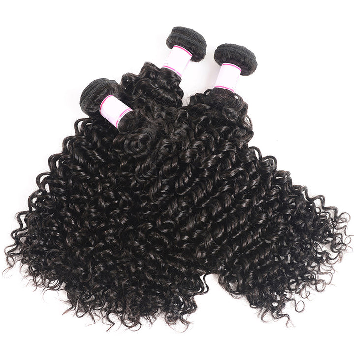 13X6 Transparent Lace Frontal With 2/3/4 Bundles Curly Human Hair - pegasuswholesale