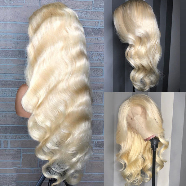613 Blonde 4x4 5x5 6x6 Closure Wig Transparent Lace Body Wave Human Hair - pegasuswholesale