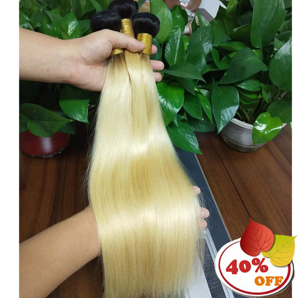 T1b/613 Brazilian Straight Human Hair 3 Bundles - pegasuswholesale