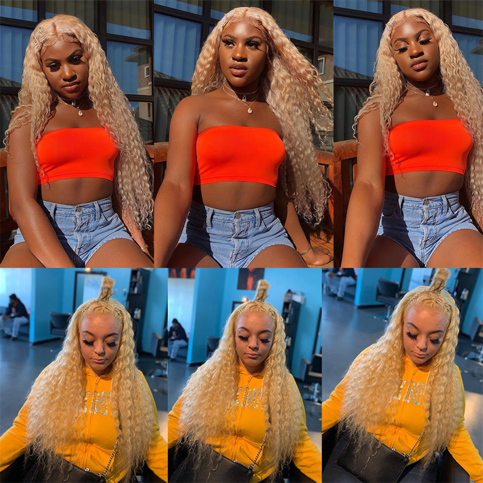 #613 color blonde hair deep wave 3 bundles - pegasuswholesale