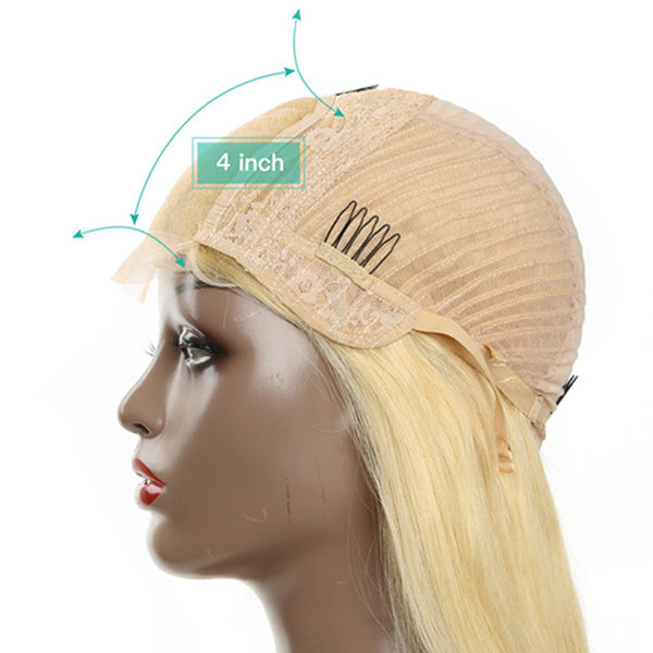 613 Blonde 4x4 5x5 6x6 Closure Wig Transparent Lace Body Wave Human Hair - pegasuswholesale