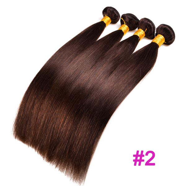 #2 Brown 3/4 Bundles Hair Weave Deals Straight - pegasuswholesale