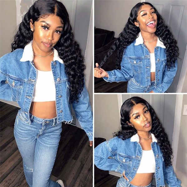 13X4" HD Swiss Lace Front Wigs Loose Deep Wave Invisible lace 【PWH6685】 - pegasuswholesale