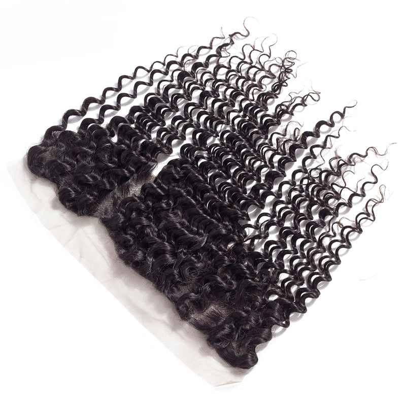 Deep Wave Bundles With 13x4 Frontal Transparent Lace - pegasuswholesale