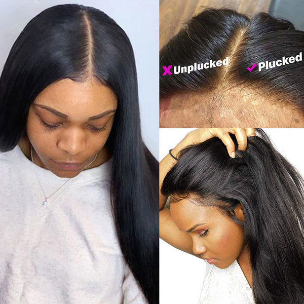 4X4" Lace Closure Wigs Straight Human Hair 150% 180% Density - pegasuswholesale