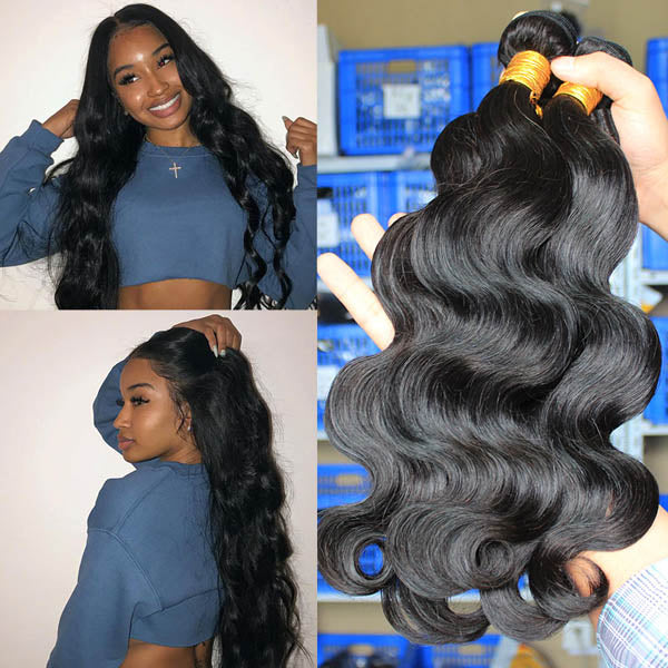 10a Body Wave 3/4 Bundles Brazilian Virgin Hair Weave - pegasuswholesale