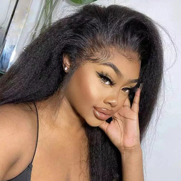 13x6 Transparent Lace Frontal Wigs Kinky Straight Hair 5x5 6x6 Closure Wigs - pegasuswholesale