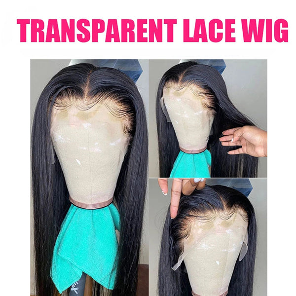 13x6 Transparent Lace Frontal Wigs Straight Hair 5x5 6x6 closure Wigs - pegasuswholesale