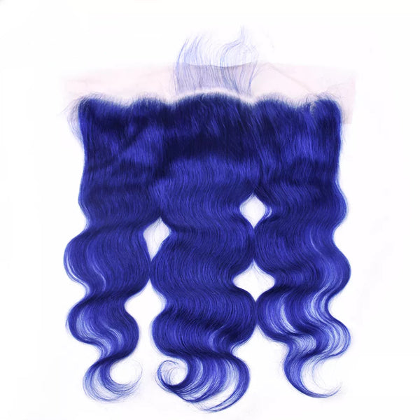 Blue 3 Bundles With Closure Frontal Body Wave Remy Human Hair