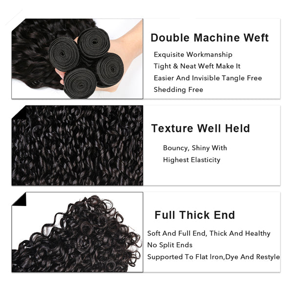 Double Drawn Bundles Virgin Hair Curly Indian Human Hair Extensions