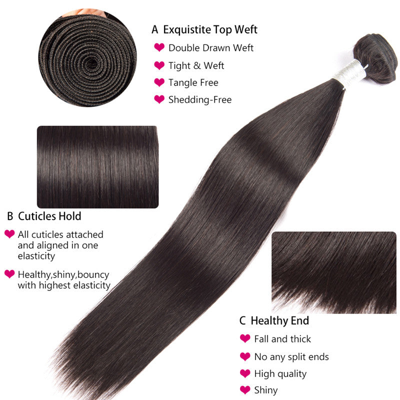 3 Bundles Brazilian Straight Human Hair - pegasuswholesale