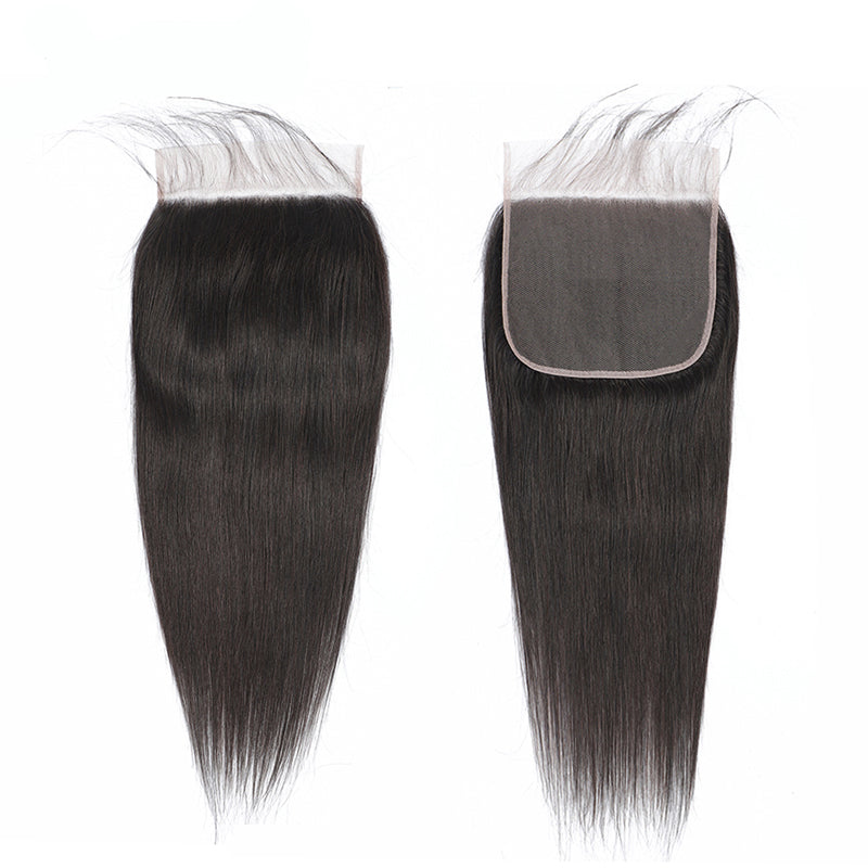 7x7 Transparent Lace Closure With 3 Bundles 8A Straight Hair Weave - pegasuswholesale