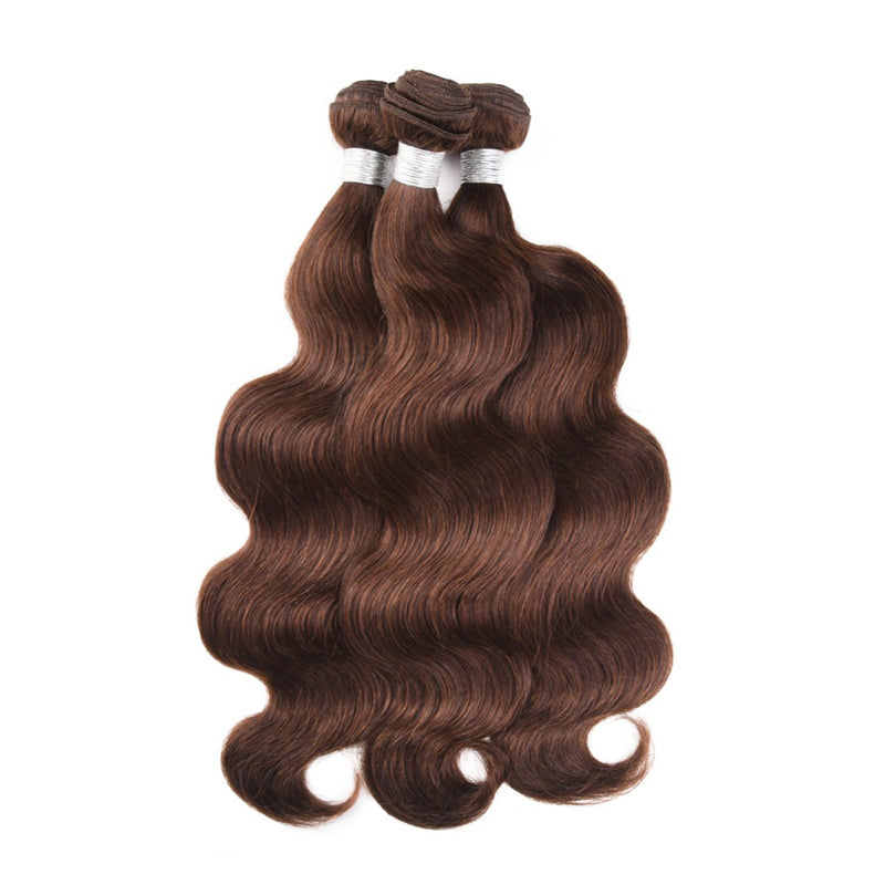 #4 Color Body Wave Bundles 3/4 Piece Human Hair Weave - pegasuswholesale