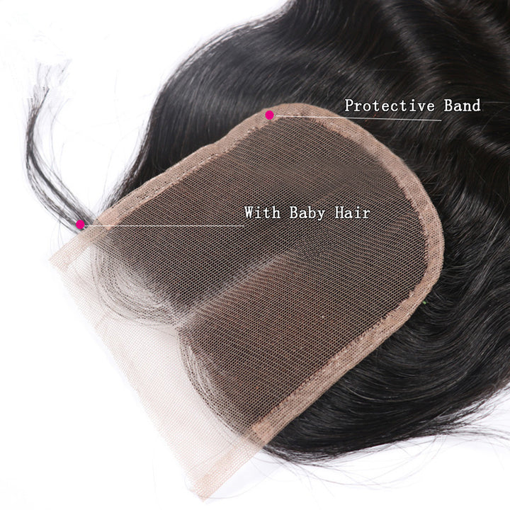 Wholesale 5PCS Brazilian Virgin Human Hair Lace Closure Body Wave - pegasuswholesale