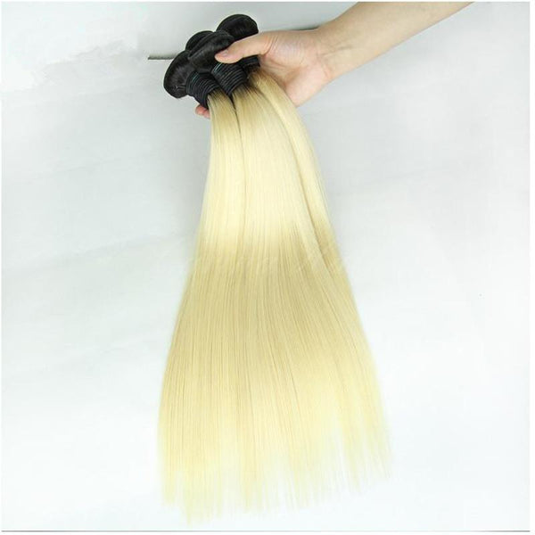 T1b/613 Brazilian Straight Human Hair 3 Bundles - pegasuswholesale