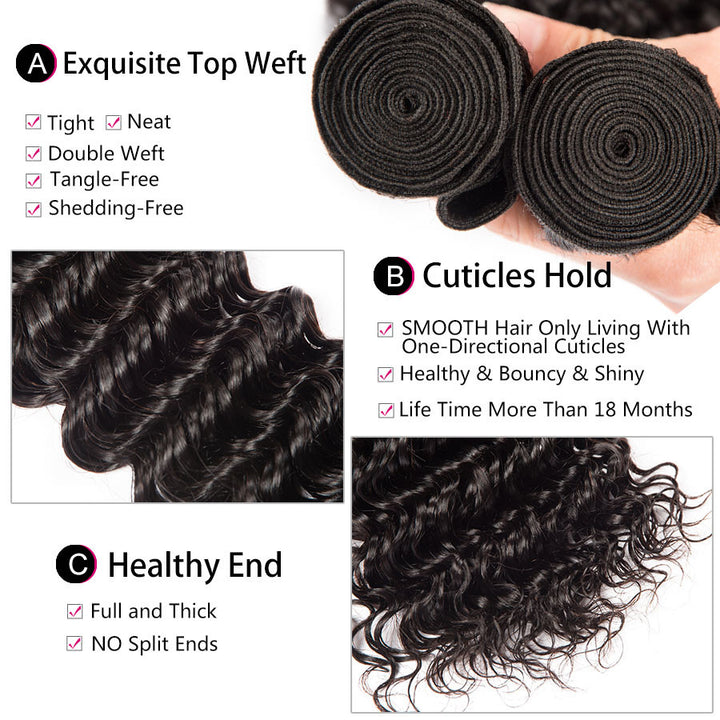Wholesale 10 Bundles 1KG 9A Best Quality Brazilian Virgin Human Hair Deep Wave - pegasuswholesale