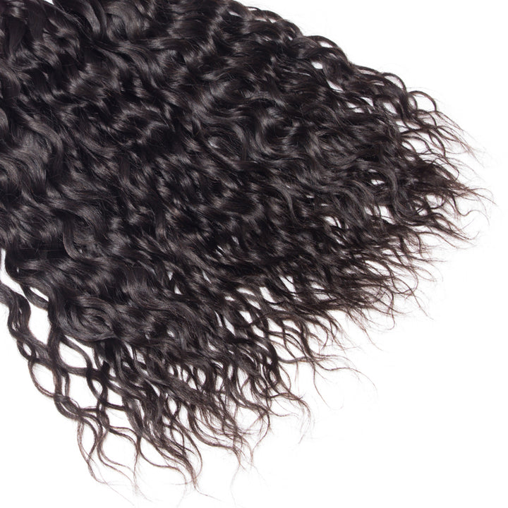 Water Wave Human Hair 3 Bundles With 13x4 Lace Frontal - pegasuswholesale