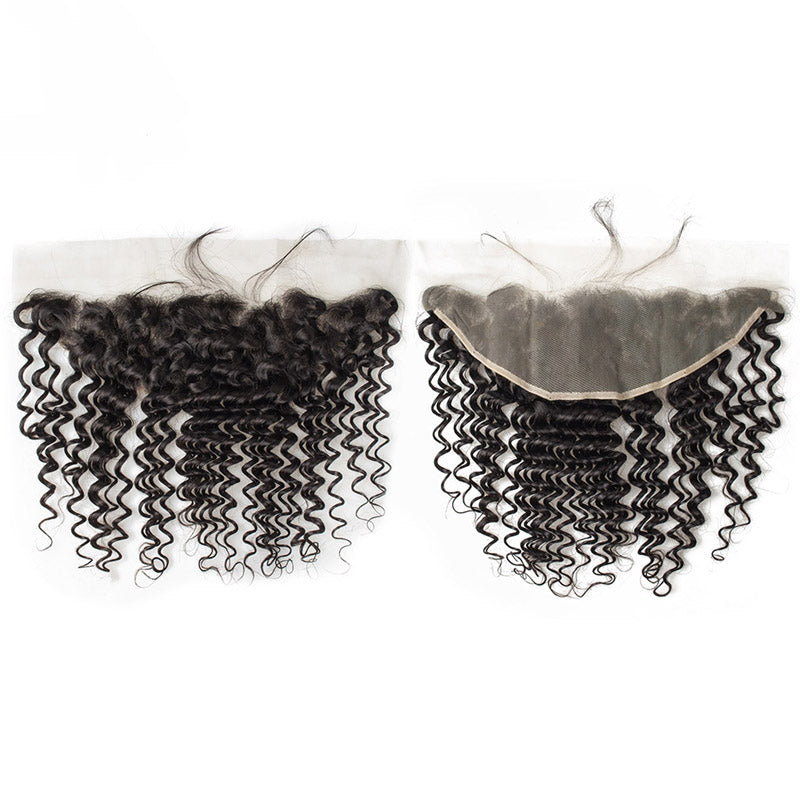Deep Wave Bundles With 13x4 Frontal Transparent Lace - pegasuswholesale