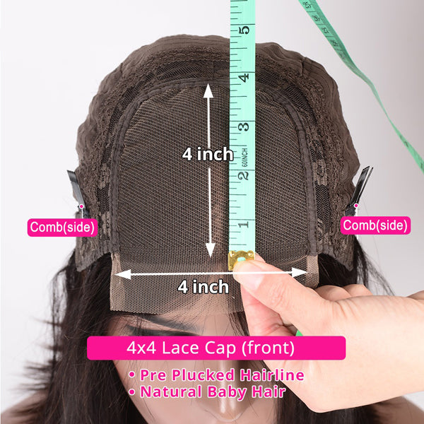 4X4" Lace Closure Wigs Straight Human Hair 150% 180% Density - pegasuswholesale