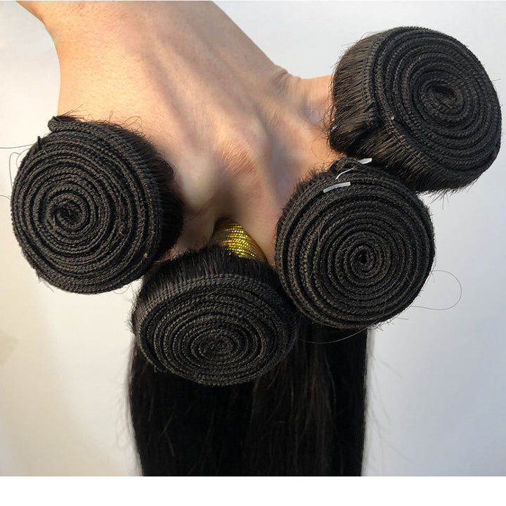 Straight 3 Bundles With 5x5 Closure Brazilian Hair - pegasuswholesale